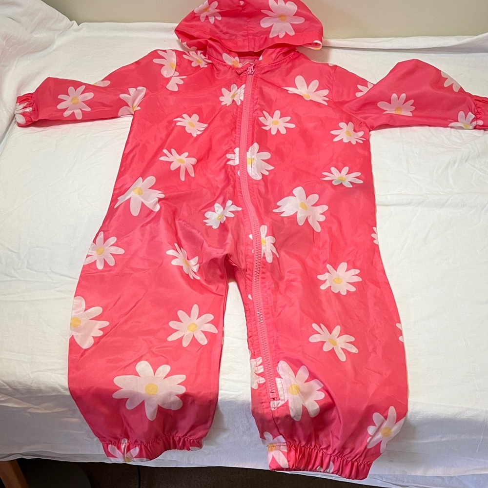 3T George Pink Daisy Kids One Piece splash suit